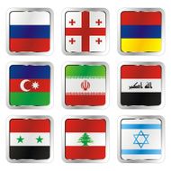 isolated asian flags N4