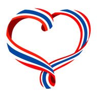 Thailand flag ribbon-shaped heart