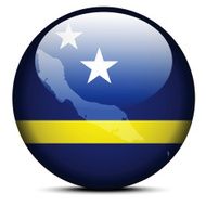 Map on flag button of Curacao
