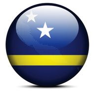 Map with Dot Pattern on flag button of Curacao
