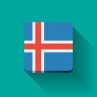 Button with flag of Iceland