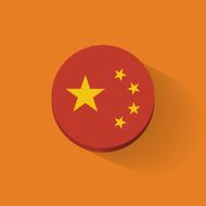 Round icon with flag of China