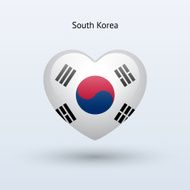 Love South Korea symbol Heart flag icon