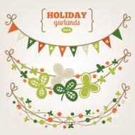 Set of holiday garlands - St Patrick's Day