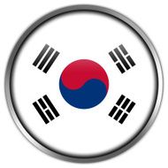 South Korea Flag glossy button