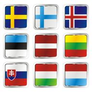 isolated european flags N4
