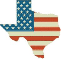 American Flag in Texas State Shape