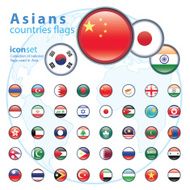 Set of Asian flags vector illustration N2
