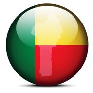 Map on flag button of Republic Benin