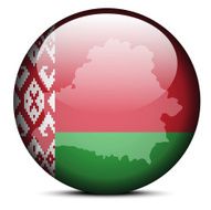 Map on flag button of Republic Belarus