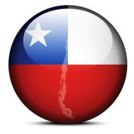 Map on flag button of Republic Chile
