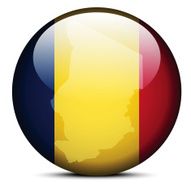 Map on flag button of Republic Chad