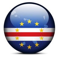 Map on flag button of Republic Cabo Verde