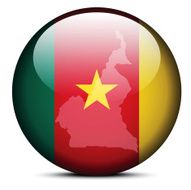 Map on flag button of Republic Cameroon