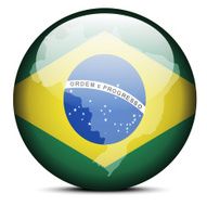 Map on flag button of Federative Republic Brazil