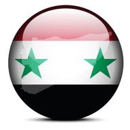 Map on flag button of Syrian Arab Republic