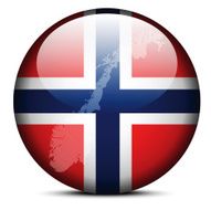 Map on flag button of Kingdom Norway