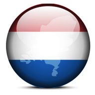 Map on flag button of Kingdom the Netherlands