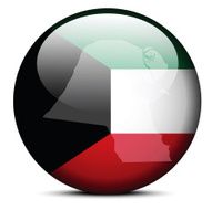 Map on flag button of State Kuwait