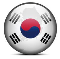 Map on flag button of Republic Korea South Korea