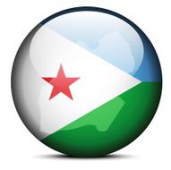Map on flag button of Republic Djibouti