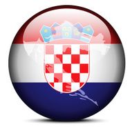 Map on flag button of Republic Croatia