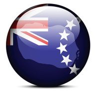 Map on flag button of Cook Islands