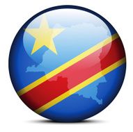 Map on flag button of Democratic Republic the Congo