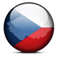 Map on flag button of Czech Republic
