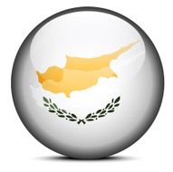 Map on flag button of Republic Cyprus