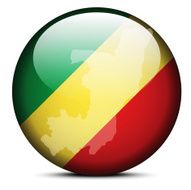 Map on flag button of Republic the Congo