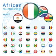 Set of African flags vector illustration