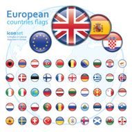 set of european flags vector illustration N2