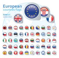 set of european flags vector illustration N3