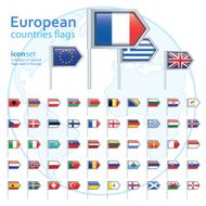 set of european flags vector illustration N4