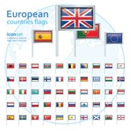 set of european flags vector illustration N5