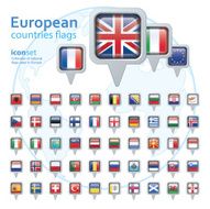set of european flags vector illustration N6