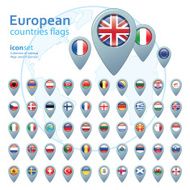 set of european flags vector illustration N7