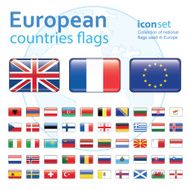 set of european flags vector illustration N8