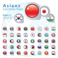 Set of Asian flags vector illustration N3