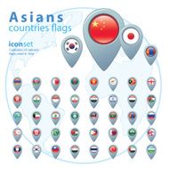 Set of Asian flags vector illustration N8