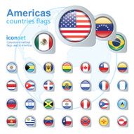 set of Americas flags Americas vector illustration N2