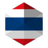 Thailand Flag Hexagon Flat Icon Button