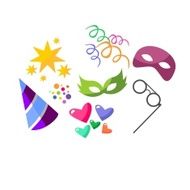 Illustration set colorful objects of carnival party birthday vector N3