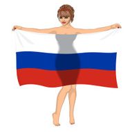 girl behind the flag