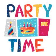 Celebration party poster with shiny confetti