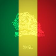 Low Poly Senegal with National Colors