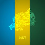 Low Poly Rwanda with National Colors