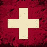 Swiss flag Grunge background Vector illustration
