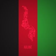 Low Poly Malawi with National Colors